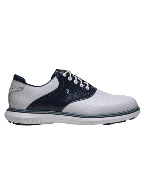 FootJoy Traditions Spikeless Golf Shoes - White/Navy