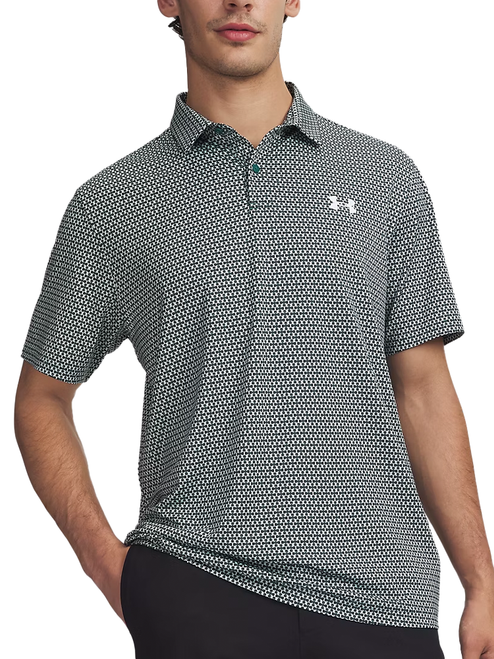 Under Armour Matchplay Printed Polo - Enamel Blue/Rack Green