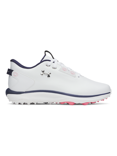 Under Armour Women's Drive Fade 2 SL Golf Shoes - White/Metallic Silver