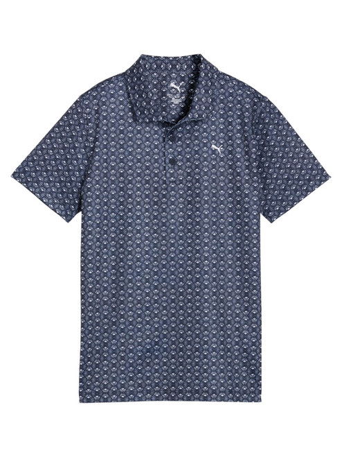 Puma Junior Boys MATTR Scallop Polo - Deep Navy/Warm White