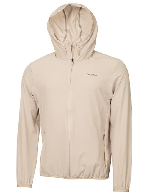 Calvin Klein Latitude Hooded Full Zip Windbreaker - Stone