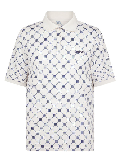 Manors Golf GOAT Pique Monogram Polo - Cream