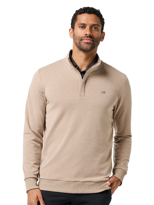 TravisMathew Cloud Quarter Zip 2.0 - Heather Portabella Brown