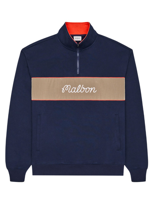 Malbon Torrey Pines Quarter Zip Sweatshirt - Baritone Blue