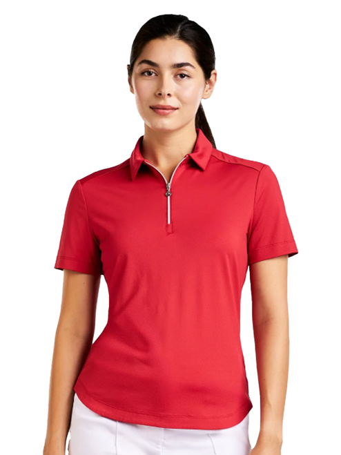Nivo Womens Naila II Short Sleeve Polo - Chinese Red