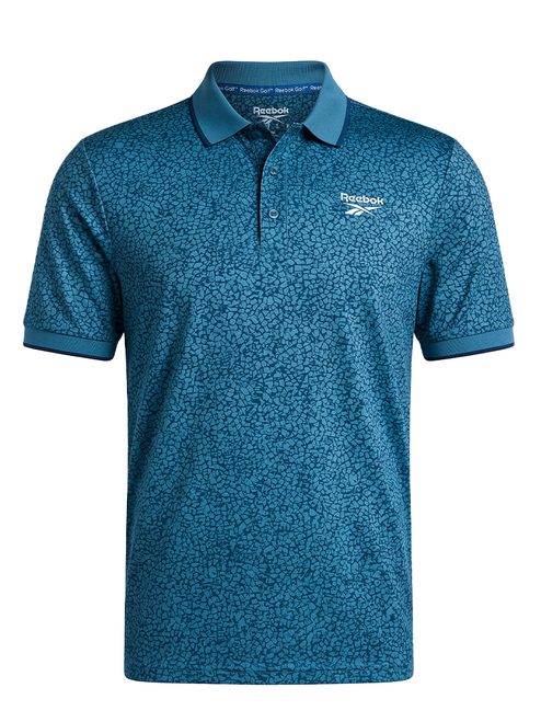 Reebok Crackle Print Polo Shirt - Wrapped Blue