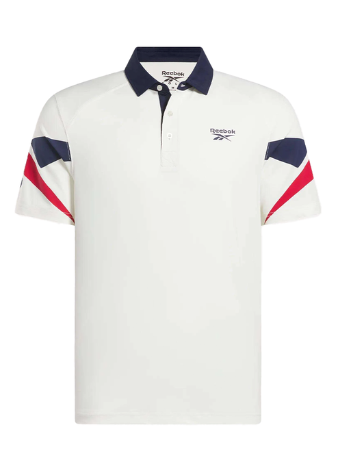 Reebok Vector Sleeve Polo Shirt - Chalk/Red/Vector Navy