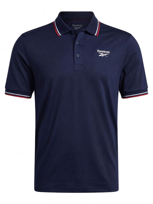 Reebok Solid Performance Polo Shirt - Vector Navy/Chalk/Vector Red