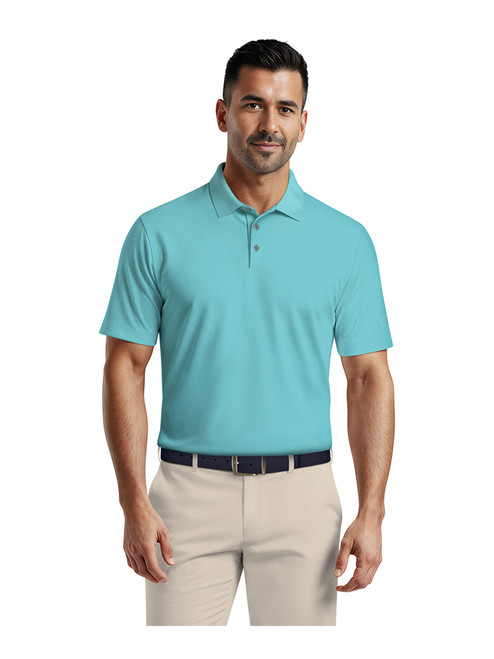 Ben Hogan Mini Ottoman Textured Polo Shirt - Blue Curacao