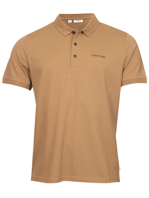 Calvin Klein Brookview Cotton Blend Pique Polo - Biscuit