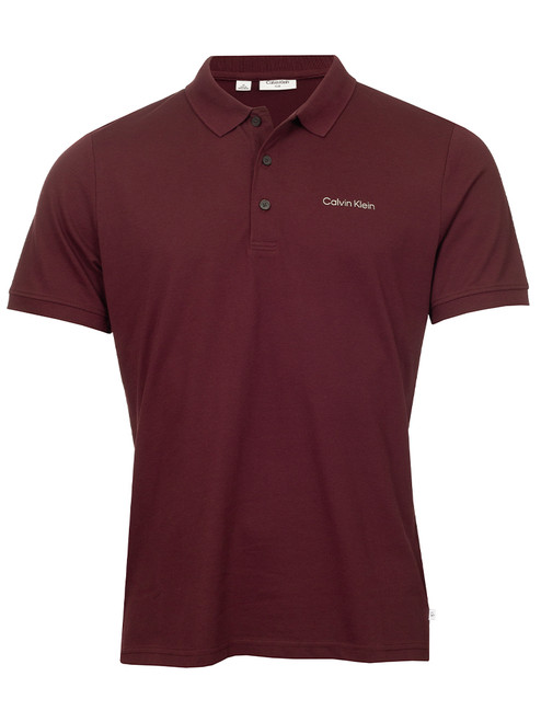 Calvin Klein Brookview Cotton Blend Pique Polo - Blackberry