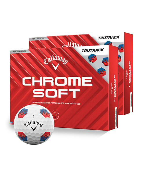 Callaway Chrome Soft TruTrack 2024 Golf Balls - 2 Dozen Blue-Red