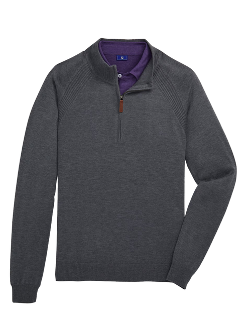 FootJoy Wool Blend Half Zip Pullover - Heather Charcoal