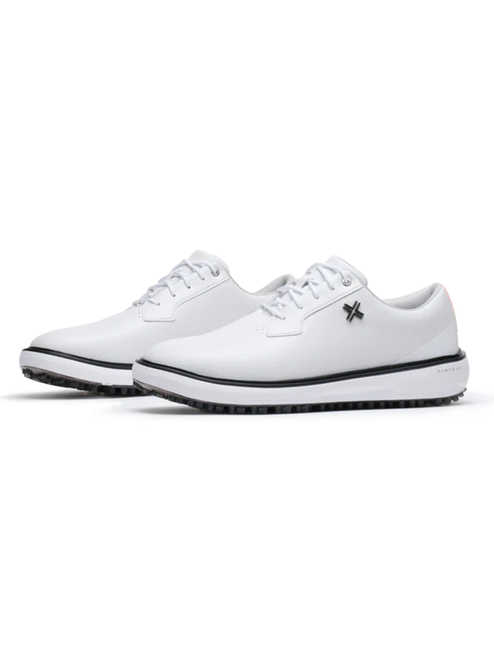 Payntr Golf Reserve Classic SL Golf Shoes (Wide Fit) - White/Black/Blaze