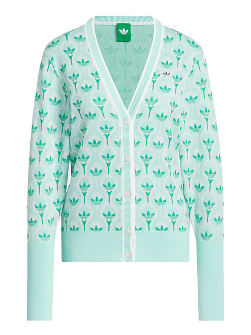 adidas Originals Womens All Over Cardigan - White/Clear Mint