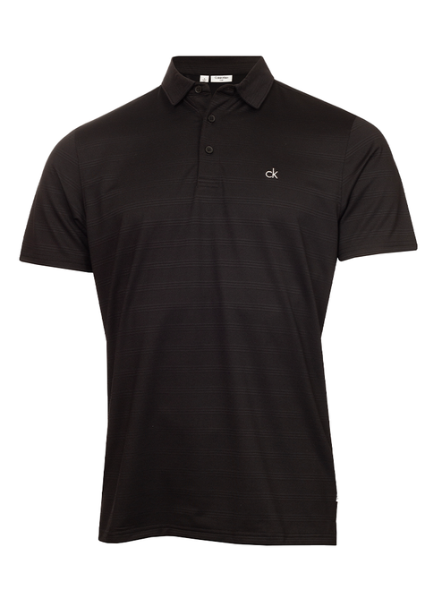 Calvin Klein Webster Self Stripe Polo - Black