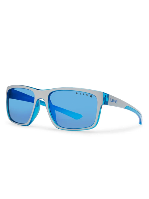 Liive Vision Fairway Sunglasses - Xtal Blue-White w/ Blue Mirror