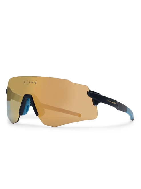 Liive Vision Flow Sunglasses - Matt Navy w/ Gold Mirror