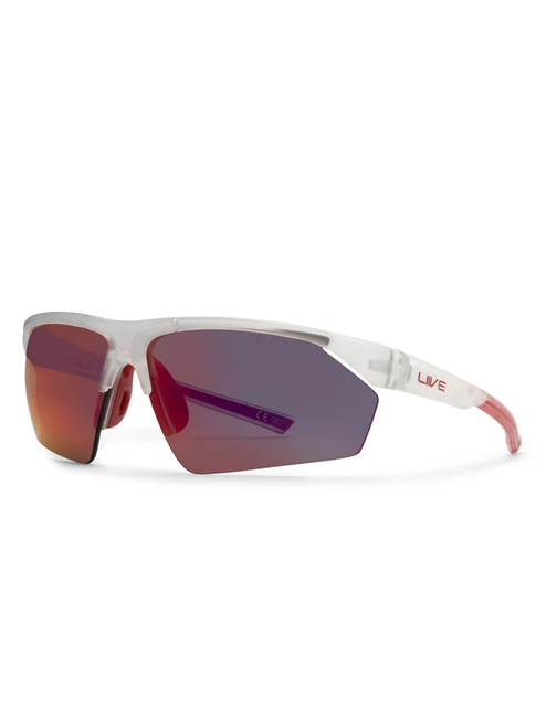 Liive Vision React Sunglasses - Matt Xtal w/ Red Mirror