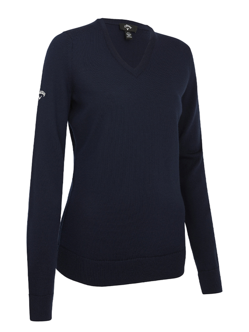 Callaway Women's V-Neck Merino Sweater - Dark Navy