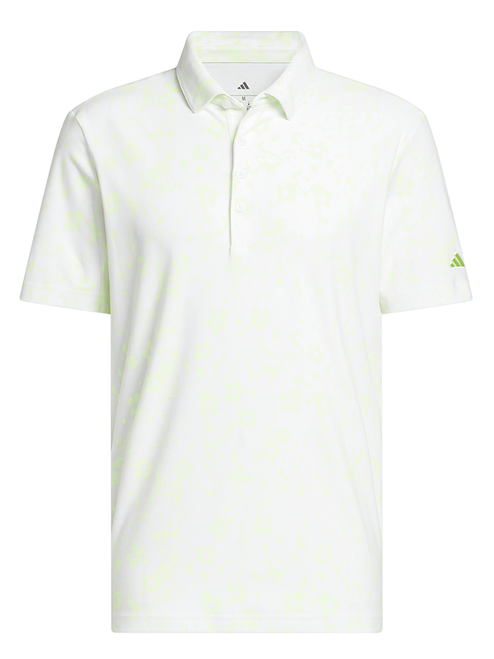 adidas Ultimate365+ Climacool Butterspun Blossom Print Polo - Frozen Lemon