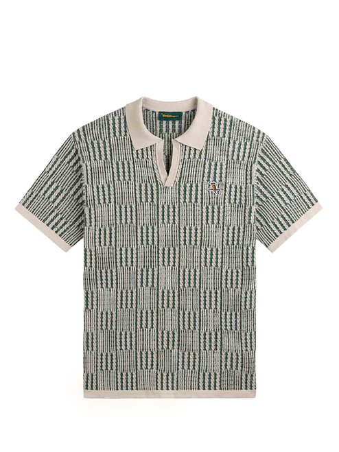 Walker Golf Things Cable Check Polo - Forest