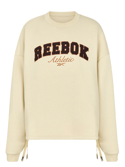 Reebok Elevated Athletic Mock Neck Fleece Sweatshirt - Linen