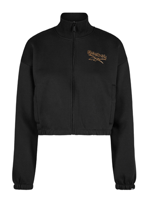 Reebok Women's ID Shimmer Flex Fleece Zip Sweat - Black