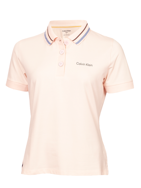 Calvin Klein Womens Lumi Short Sleeve Polo - Iced Blush
