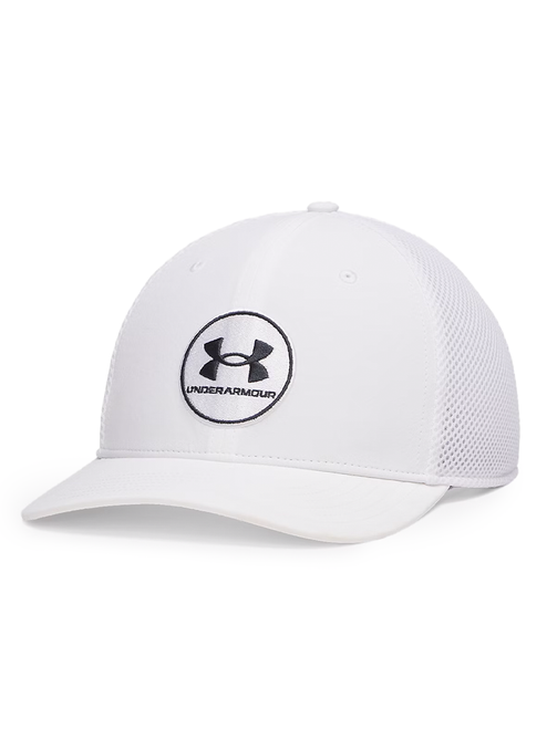 Under Armour Drive Mid Stretch Fit Cap - White/Anthracite