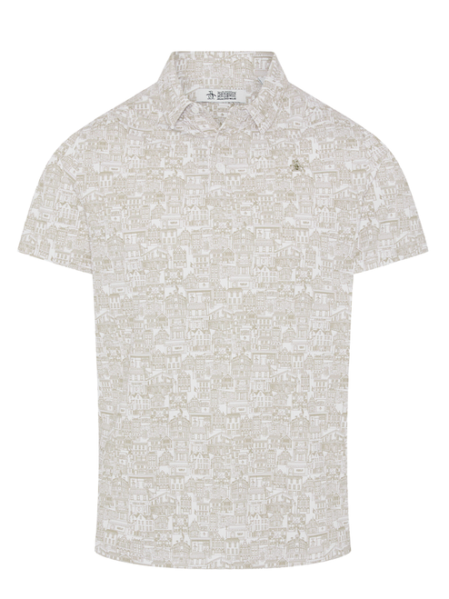 Original Penguin About Town Printed Polo - Chinchilla