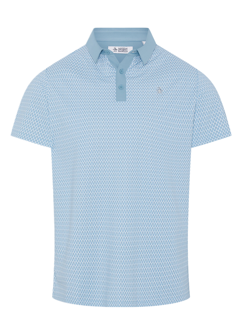 Original Penguin Guitar Pick Printed Polo - Blissful Blue