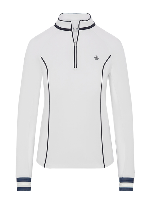 Original Penguin Women's Quarter-Zip UV Protection Golf Shirt - Bright White