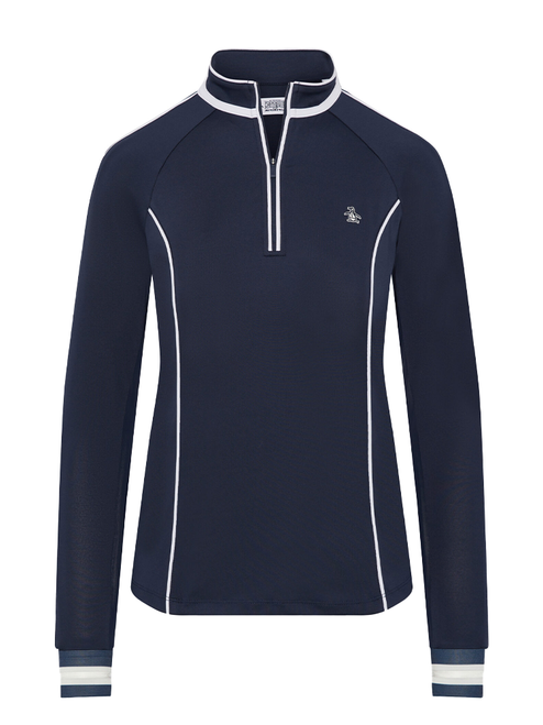 Original Penguin Women's Quarter-Zip UV Protection Golf Shirt - Black Iris