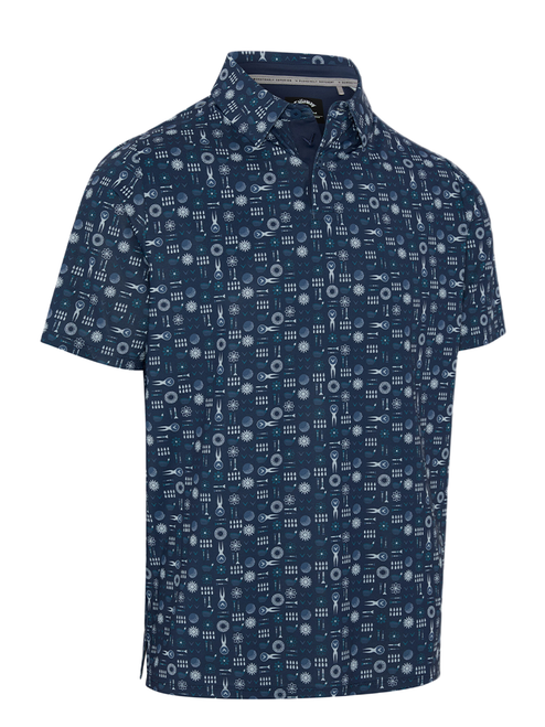Callaway All Weather Statement Print Polo - Peacoat