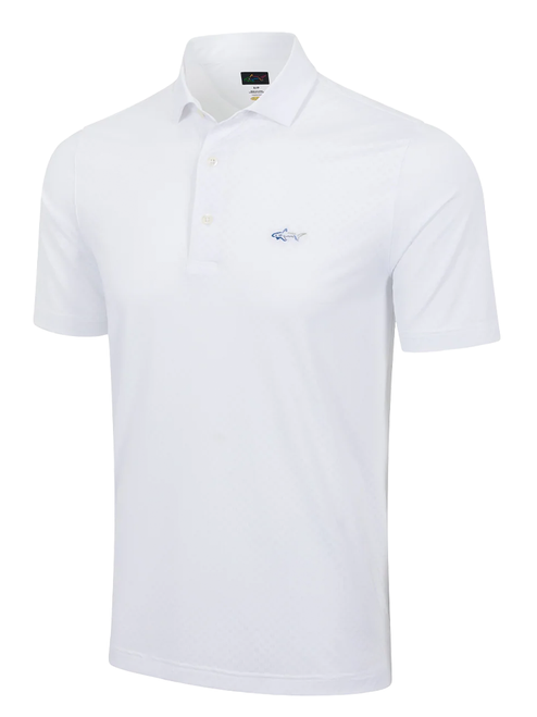 Greg Norman PlayDry Clubhouse Check Polo - White
