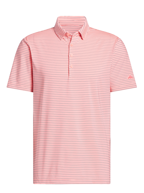 adidas Ultimate365+ Three Colour Stripe Polo Shirt - Frozen Turbo/Pure Turbo