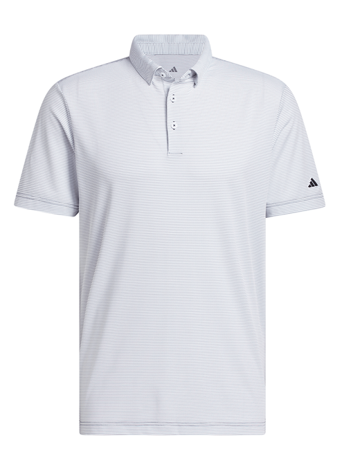 adidas Ultimate365+ Pencil Stripe Climacool Polo - White/Collegiate Navy