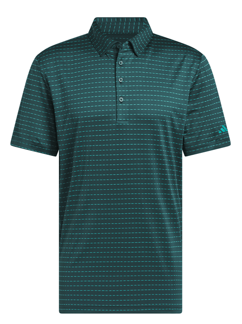 adidas Ultimate365 Dash Stripe Polo Shirt - Aurora Ivy/Pure Teal