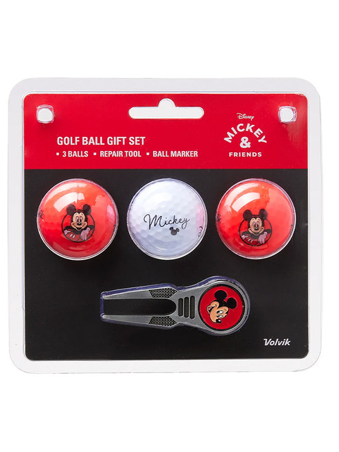 Disney Mickey Mouse Golf Balls 3PK & Divot Tool - Red