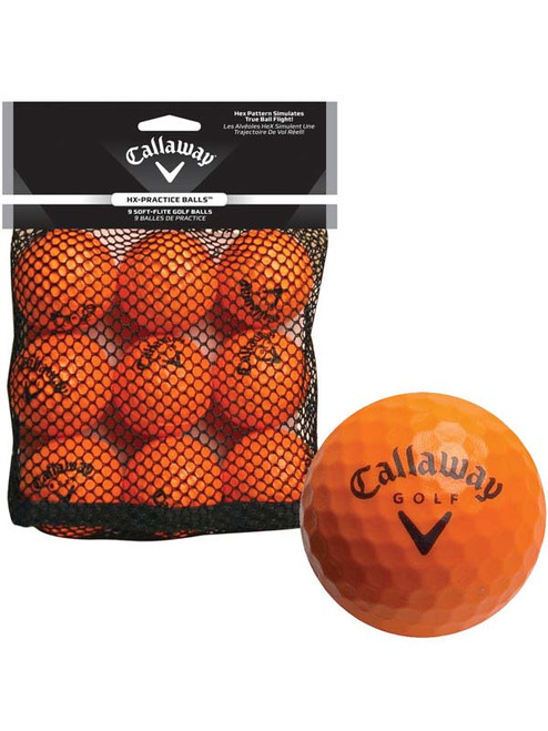 Callaway HX Practice Balls 9 Pack Orange