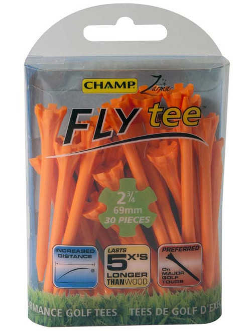CHAMP Fly Tees 30 Pack 2.75 Inch Orange