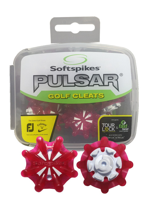 SoftSpikes Pulsar Golf Cleats Tour Lock Red