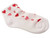 On The Tee Swarovski Crystal XO Hearts Ladies Socks - White