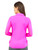 IBKUL Adjustable Long Sleeve Zip Polo - Hot Pink