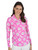 IBKUL Ruthie Print Long Sleeve Top - Hot Pink/White