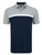 FootJoy Lisle Colour Block Golf Shirt (Athletic Fit) - Heather Grey/White/Navy