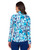 IBKUL Jennifer Print Long Sleeve Mock Neck Top - Turquoise/Navy