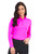 IBKUL Solid Long Sleeve Mock Neck Top - Hot Pink