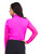 IBKUL Solid Long Sleeve Mock Neck Top - Hot Pink